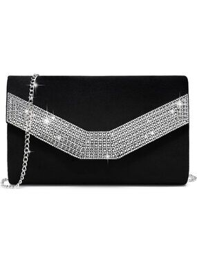 〽️Women's Black Evening Bags Party Clutches Wedding Purses Cocktail Prom Handbag